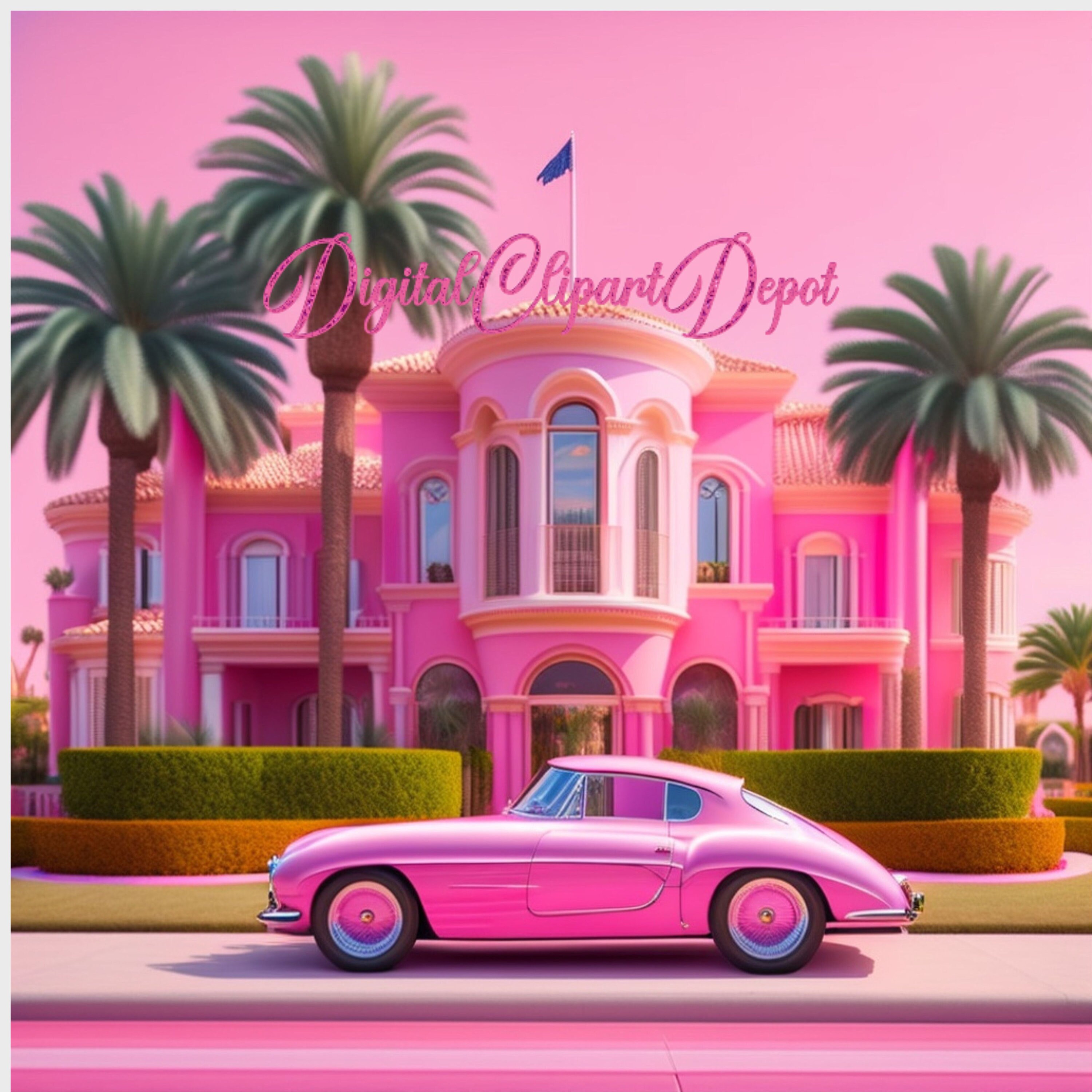 Barbie Movie Dreamhouse Backdrop Digital Backdrop Overlay Etsy Australia