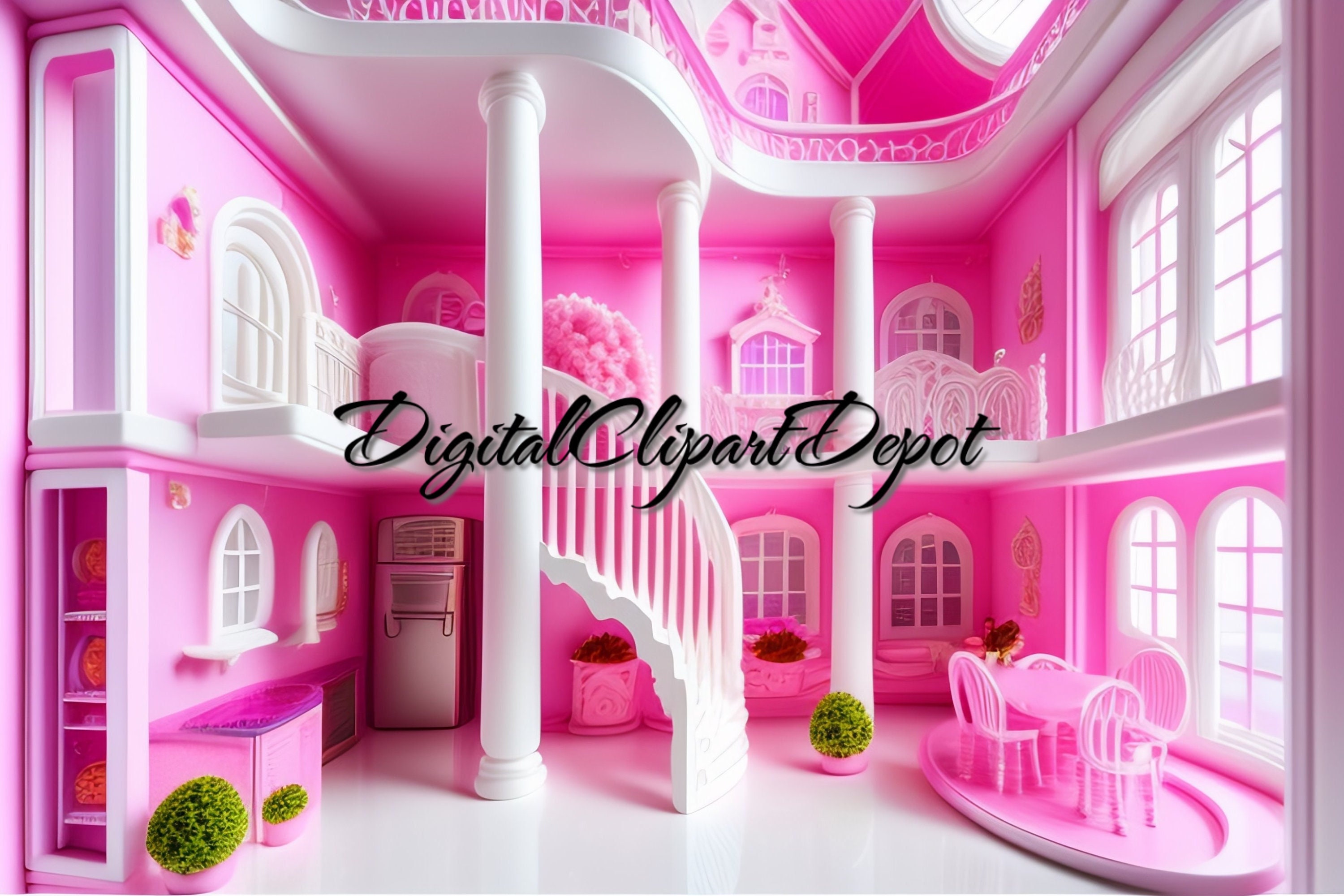 Barbie House Barbie Backdrop Barbie Clipart Barbie Dollhouse - Etsy