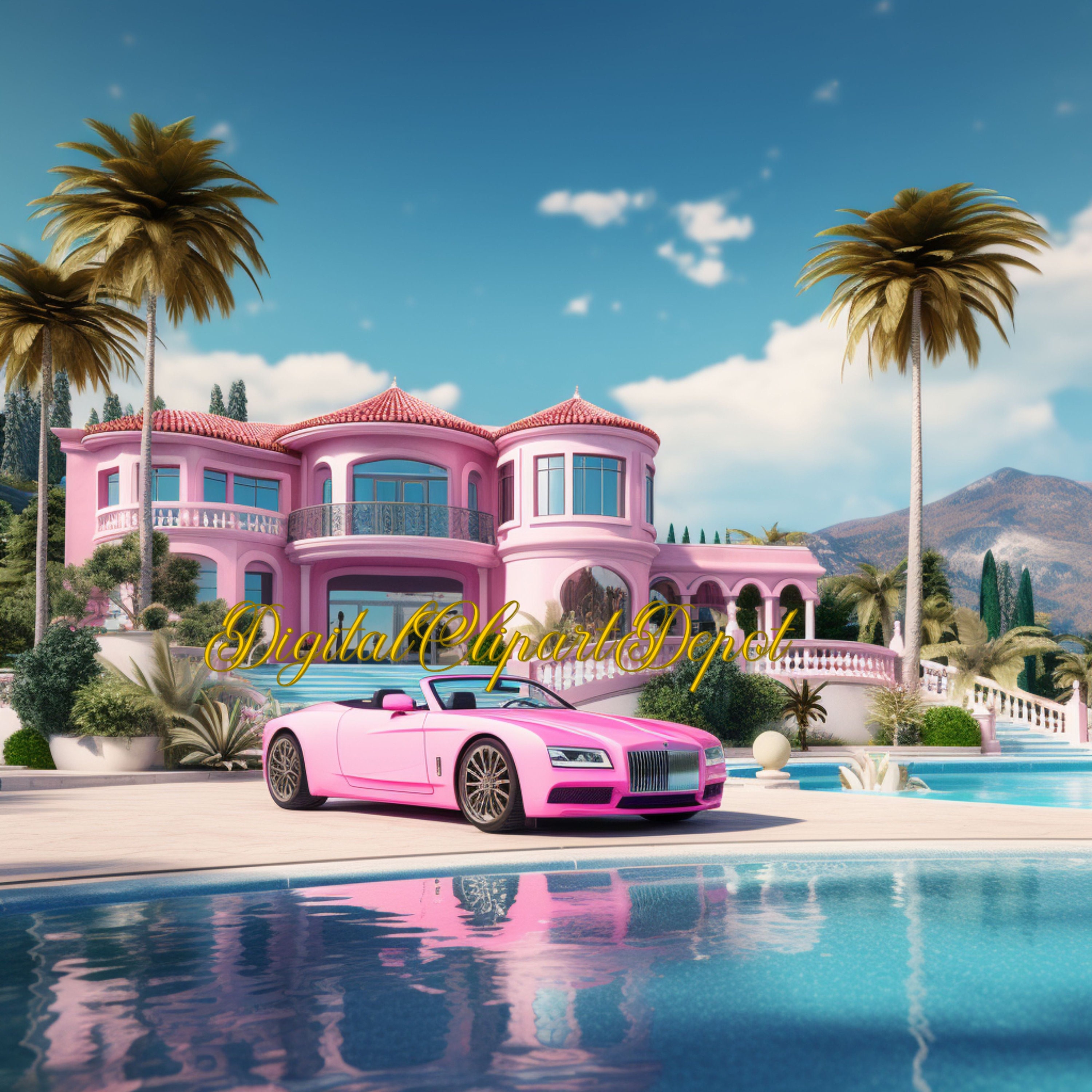 Barbie Movie Dreamhouse Backdrop Digital Backdrop Overlay Etsy Australia