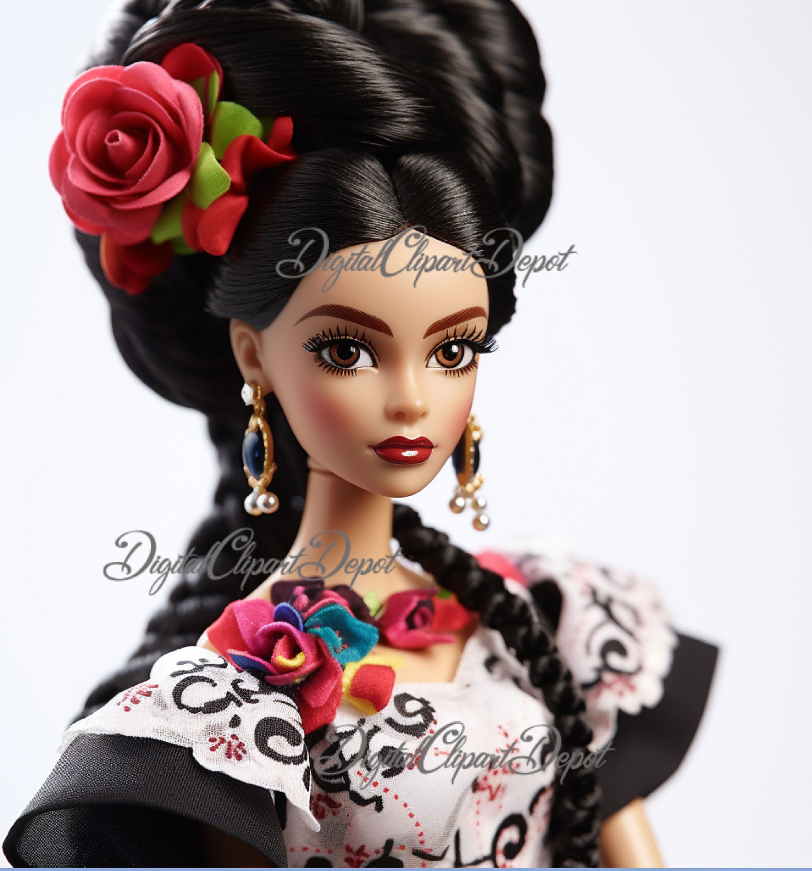 Barbie PNG Mexican Barbie Doll DIY Birthday Party Invite Doll - Etsy