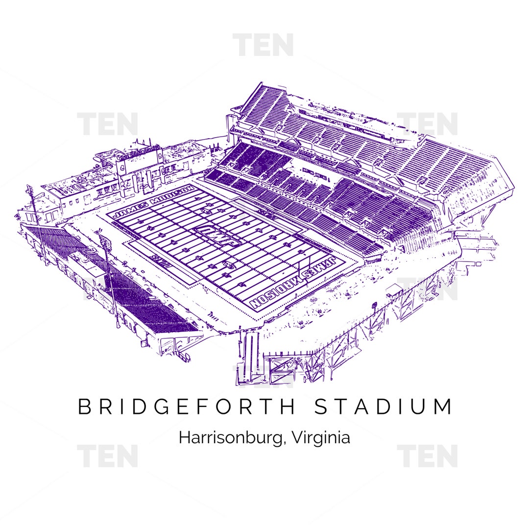 Bridgeforth Stadium JMU James Madison University PNG Etsy