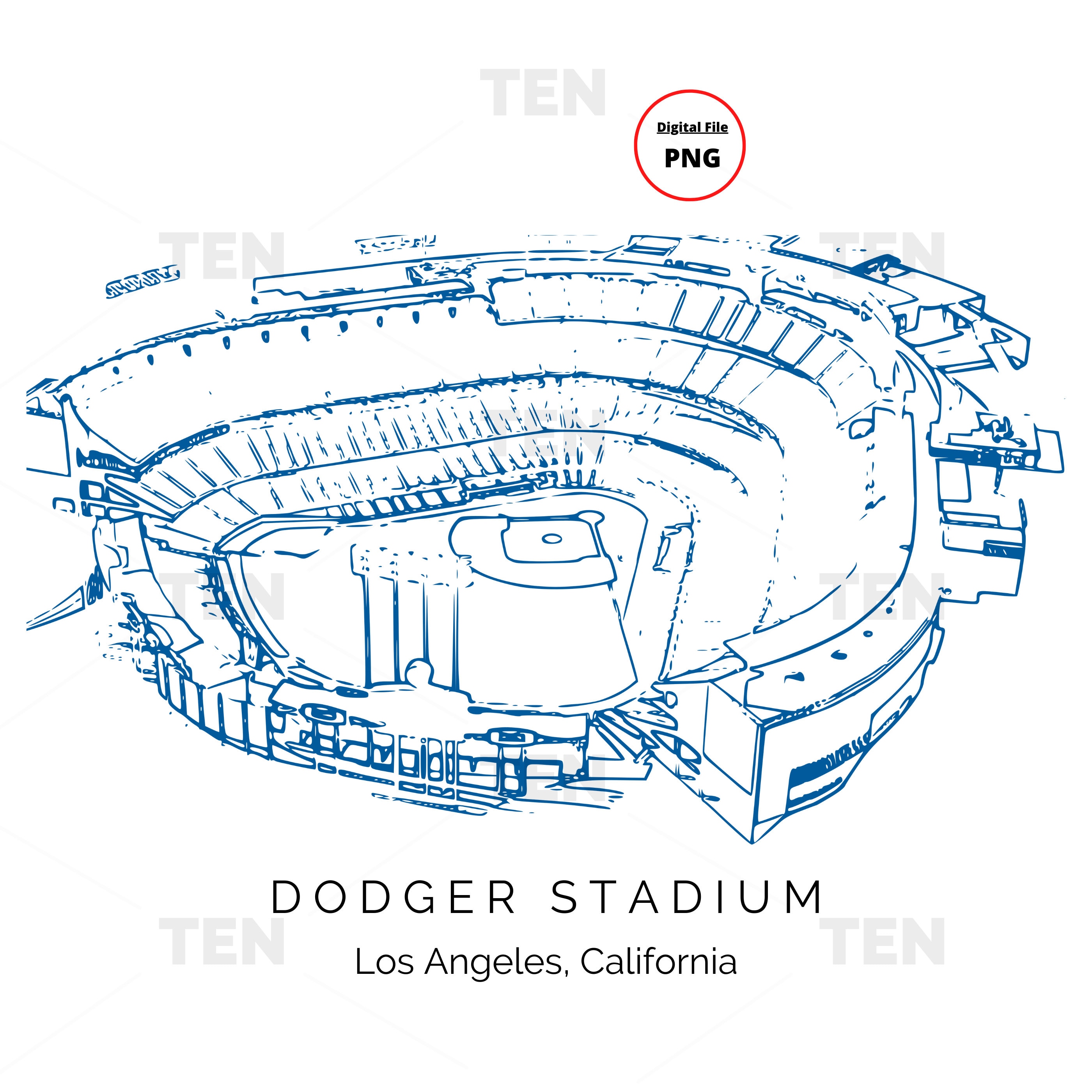 Dodger Stadium Los Angeles California LA Dodgers PNG - Etsy