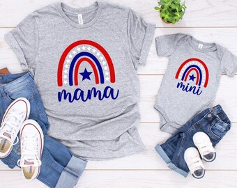 Mama and Mini 4th of July Shirts, Mommy and Me 4th of July, Fourth of July Matching Tees, patriotic mama and mini shirt, 4th of July Outfit
