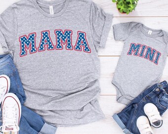 Mama and Mini 4th of July Shirts, Mommy and Me 4th of July, Fourth of July Matching Tees, patriotic mama and mini shirt, 4th of July Outfit