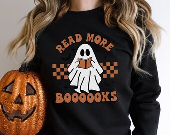 Teacher Halloween Sweatshirt, Halloween Teacher, Read More Books, Book Lover Shirt, Spooky Teacher Shirt, Funny Halloween Shirt