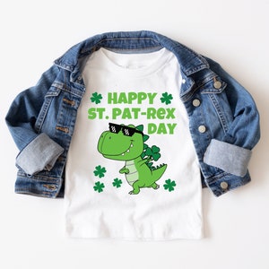 St. Patricks Day Kid Shirt, Baby St Patrick&#39;s Day Shirt, Dinosaur St. Patricks Day, Funny Irish Kid Shirt, Happy St Pat-Rex Day