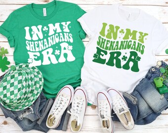 St. Patricks Day Shirt, In My Shenanigans Era Shirt, Lucky Shirt, Shamrock Shirt, Funny Irish Shirt, Shenanigans and Malarkey Shirt