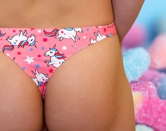 Unicorn Themed Underwear, Pink Unicorn Briefs, Men’s unicorn Thong, Unicorn jock strap