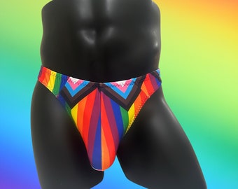 Men’s Rainbow Underwear, Men's Pride Bikini, Rainbow Thong, Pride Boxer Briefs