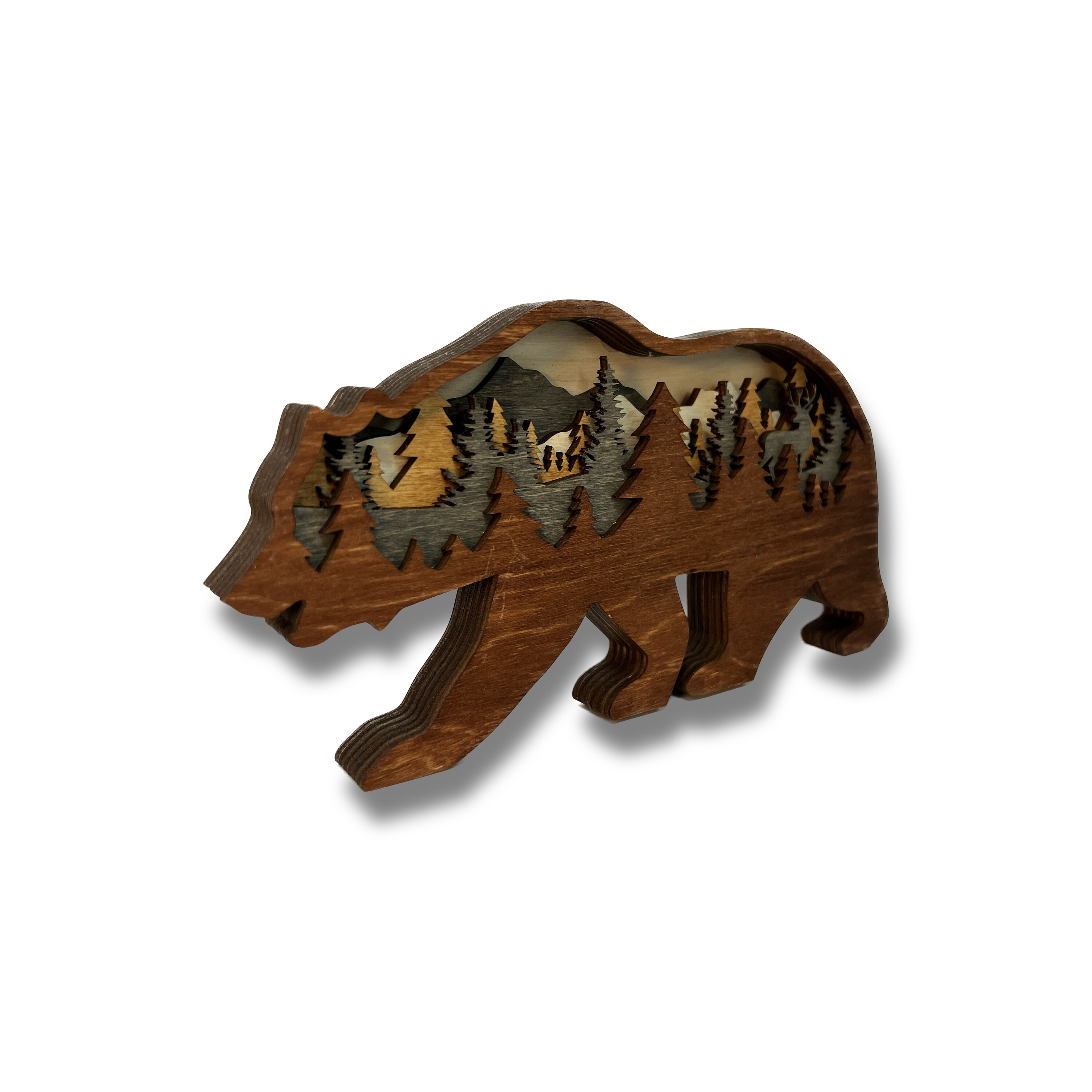 3D Bear Decor 3D Bear Art Wooden Bear Decor Rustic Etsy