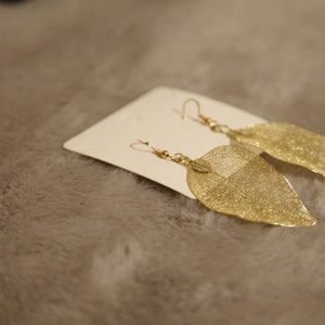 925 Sterling Silver 14K Gold Filed Leaf Korean Kawaii Elegant Earrings