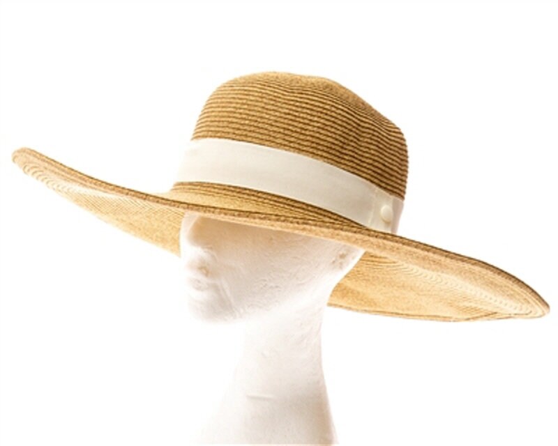 5 Inch Brim Straw Sun Hat With Band | Etsy
