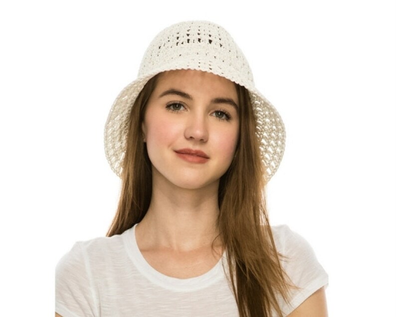 Open Weave Straw Bucket Hat - Etsy