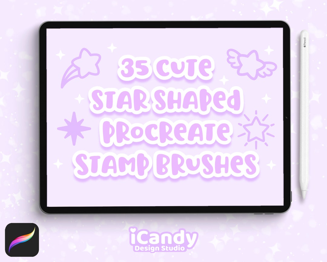 Star Procreate Stamp Brushes Cute Kawaii Brush Set Aesthetic Etsy