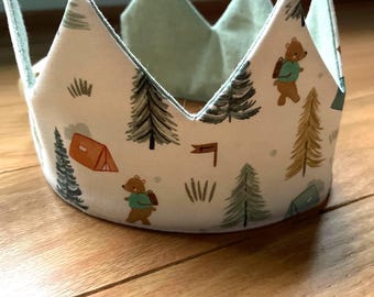 Corona de animales del bosque: corona de algodón hecha a mano para disfrazarse