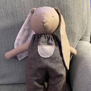 Handmade Bunny, bunny toy for child, bunny stuffed animal, stuffed animal with removable outfit, gift for child, gift for grandchild, bunny