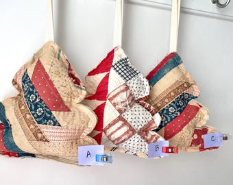 Adorno navideño hecho a mano: decoración rústica de granja para el árbol de Navidad.