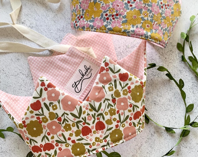 Handmade Floral Pretend Play Crown: Reversible Cotton Dress Up