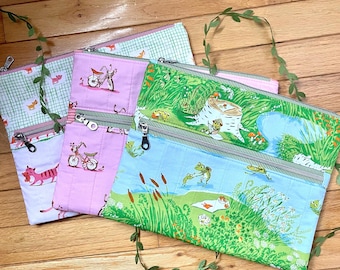 Bolsa de actividades para niños hecha a mano: organizador de viaje con cremallera