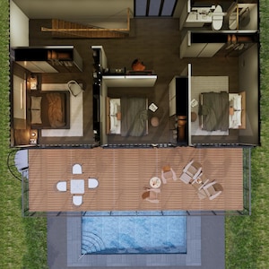3 Container Home Design Modern 3-bedroom Container Home Plans | 3 Bed, 2 Bath Architectural ...