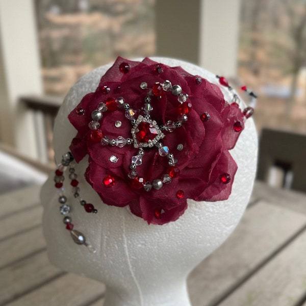 Paquita Wedding Variation Headpiece, Professional, Performance, Competition, Spanish Red Rose, Kitri, Don Quixote, Ballroom Dance, Ensemble