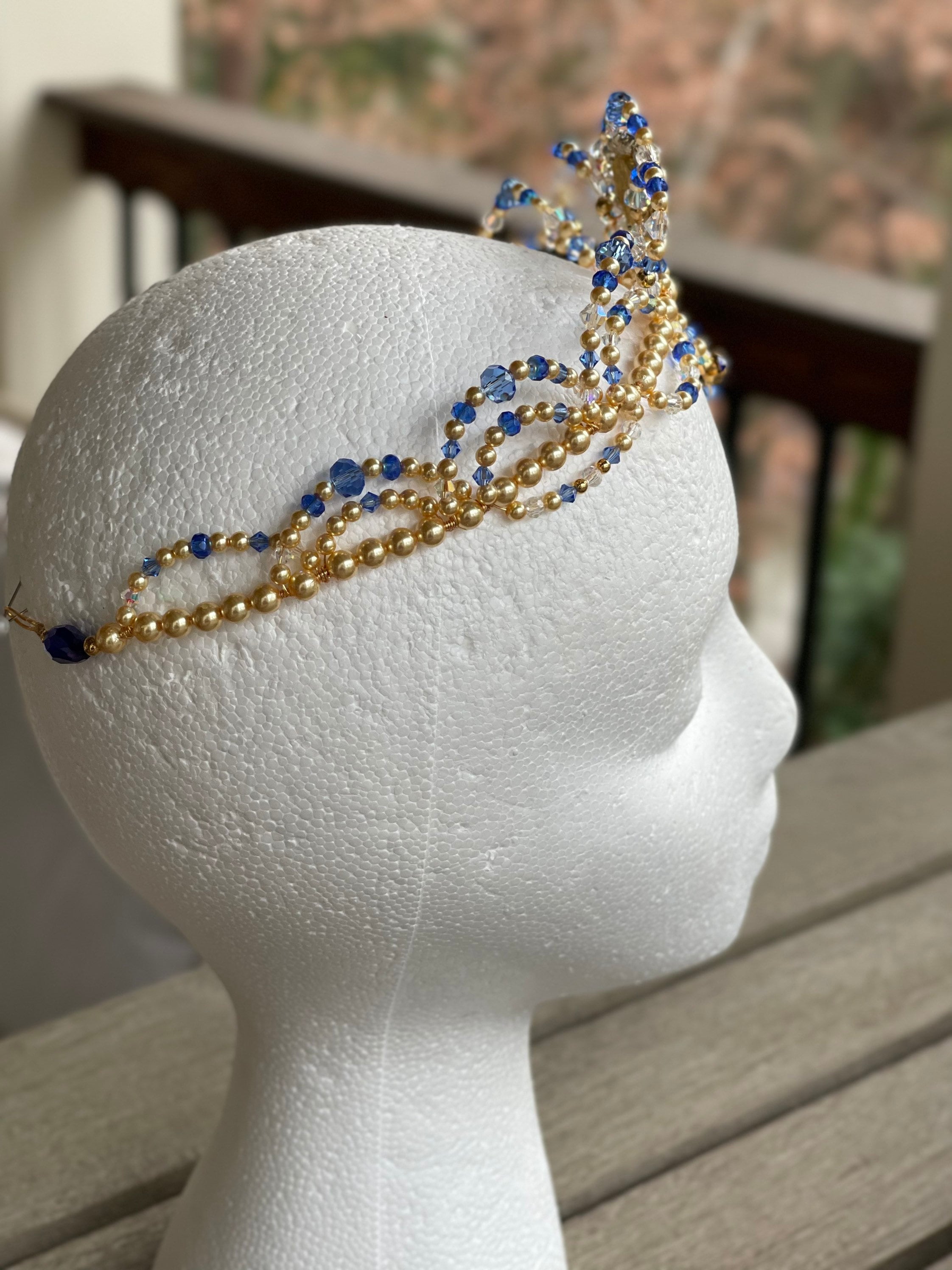 Handmade Gold Ballet Tiara: Crystal Rhinestone Performance  display picture 2