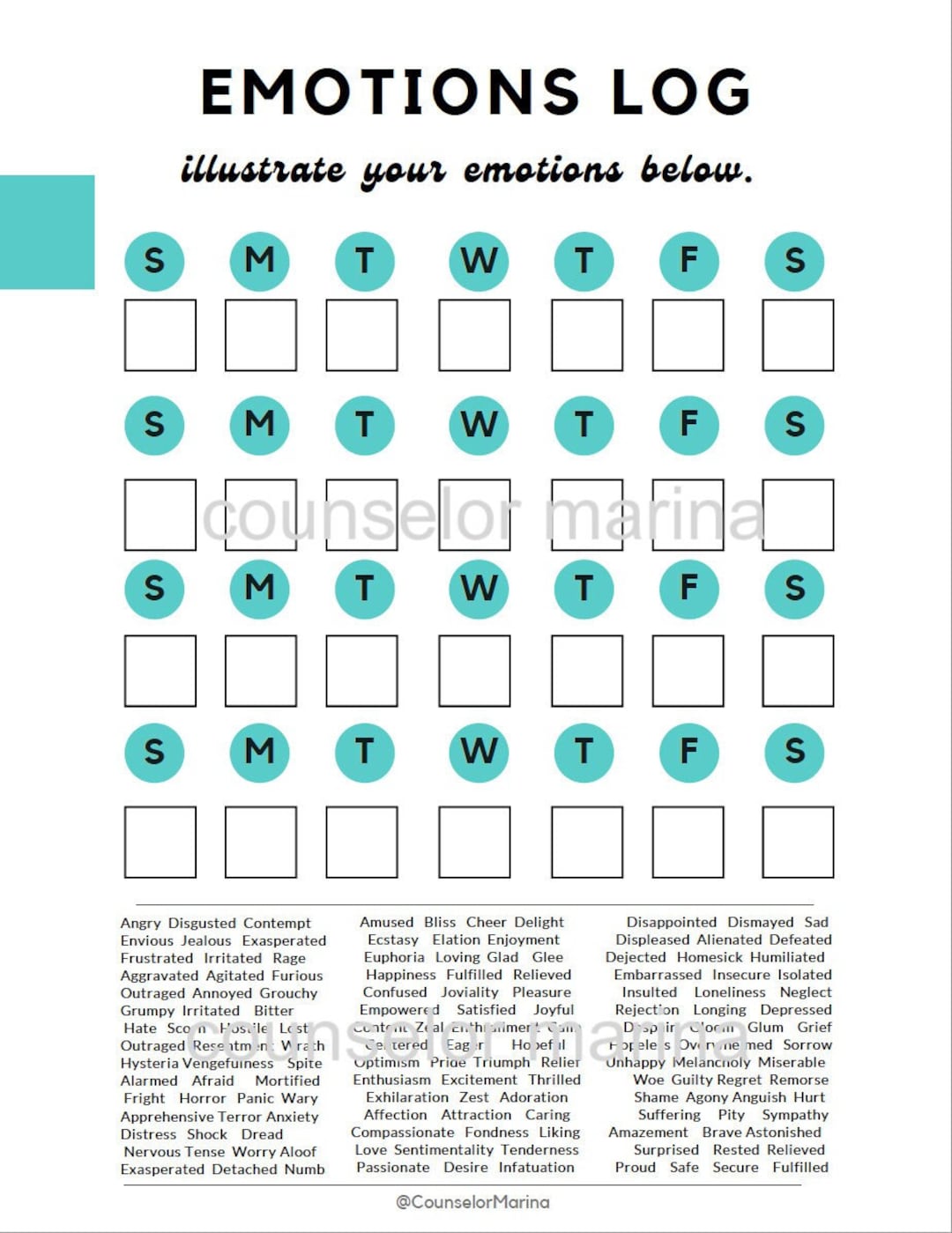 Emotions Log - Etsy