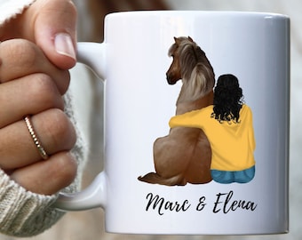 Tasse personnalisée pour femmes - Parfait comme cadeau pour les cavaliers | Coupe pour chevaux | Coupe avec cheval