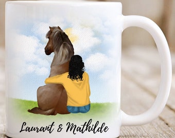 Tasse personnalisée pour femmes - Parfait comme cadeau pour les cavaliers | Coupe pour chevaux | Coupe avec cheval