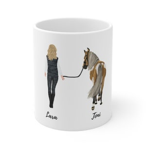 Tasse personnalisé pour femmes - Parfait comme cadeau pour les cavaliers | Tasse pour chevaux | Tasse avec cheval