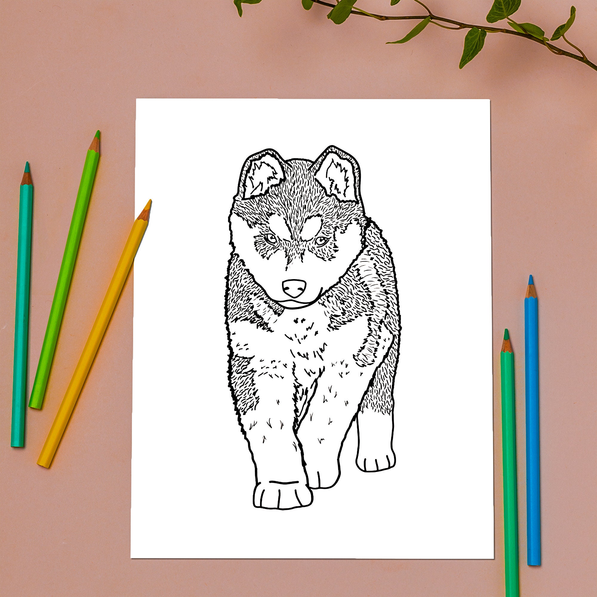 PACK of 5 PRINTABLE Puppy Coloring Pages for Kids - Downloadable PDF ...