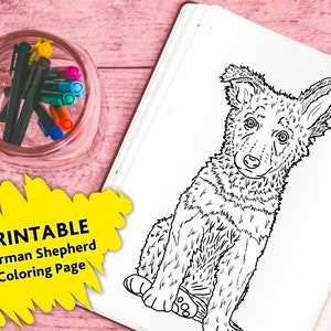 PRINTABLE German Shepherd Coloring Page Activity for Kids - PDF Download