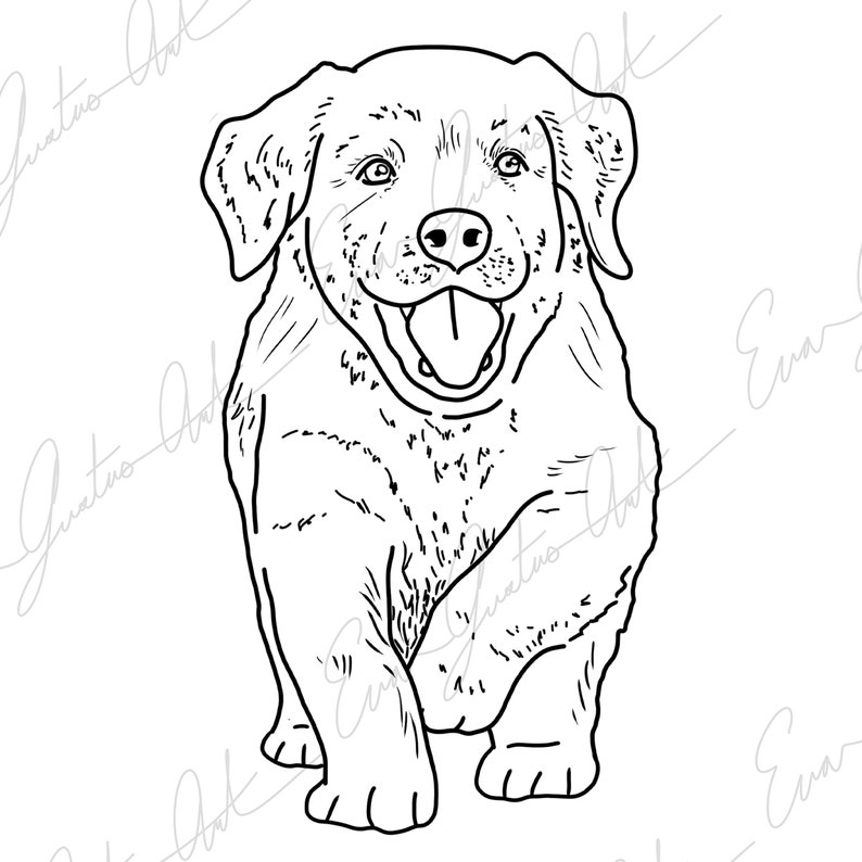 Printable Kids Coloring Activity Page - Golden Retriever PDF Image ...