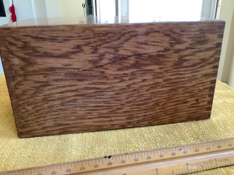 Vintage Weis Wooden Index Card File Box, Dovetail Wood Box, Monroe ...