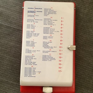 Vintage Red & White Medical Assistant First Aid Index File, Wall-Mountable Quirky First Aid Decor, Unique Medical Gift