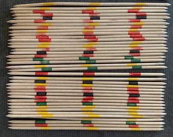 Vintage Mikado Pick-Up Sticks Game – 41 Wood Sticks, Original Plastic Case, 1970s Retro Toy, Complete Set, Read Condition Notes