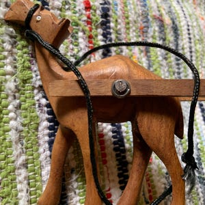 Vintage Hand-Carved Wooden Camel Pulling Cart – Unique Rustic Toy or Display Piece, Christmas Nativity Piece, Camel Collector Gift