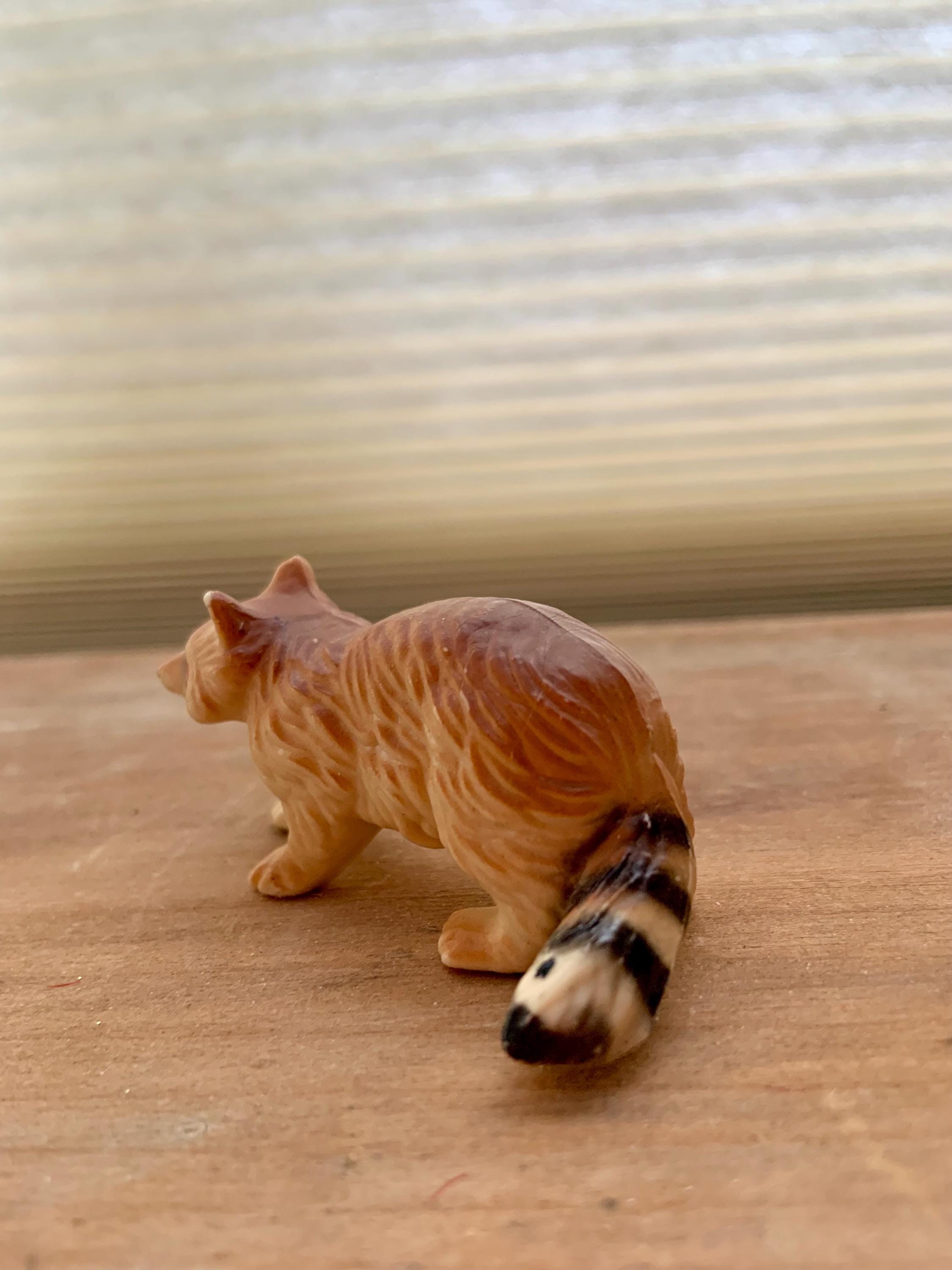 Vintage Miniature Raccoon Figurine Hard Plastic Woodland Animal Toy ...