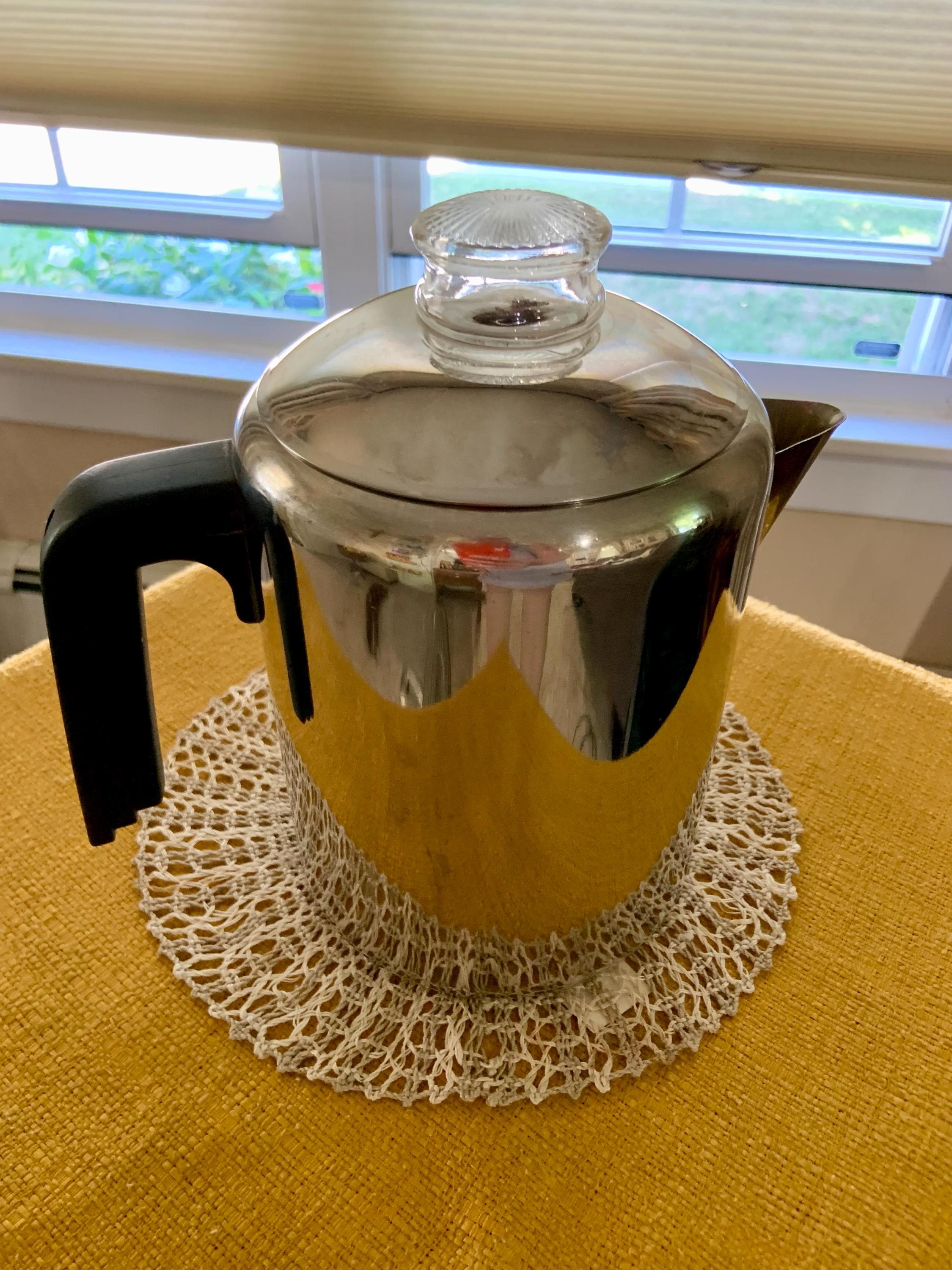 Vintage Farberware Classic Stainless Steel 4–8 Cup Stovetop - Main Image