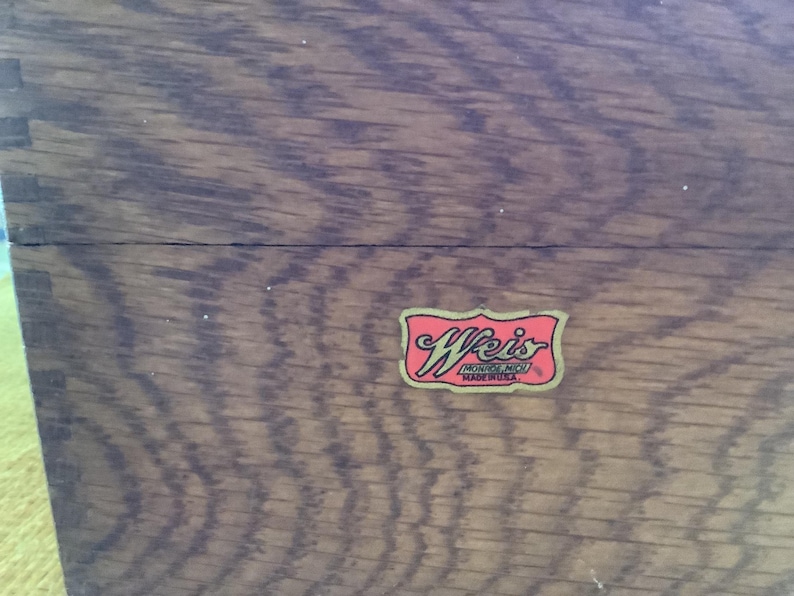 Vintage Weis Wooden Index Card File Box, Dovetail Wood Box, Monroe ...