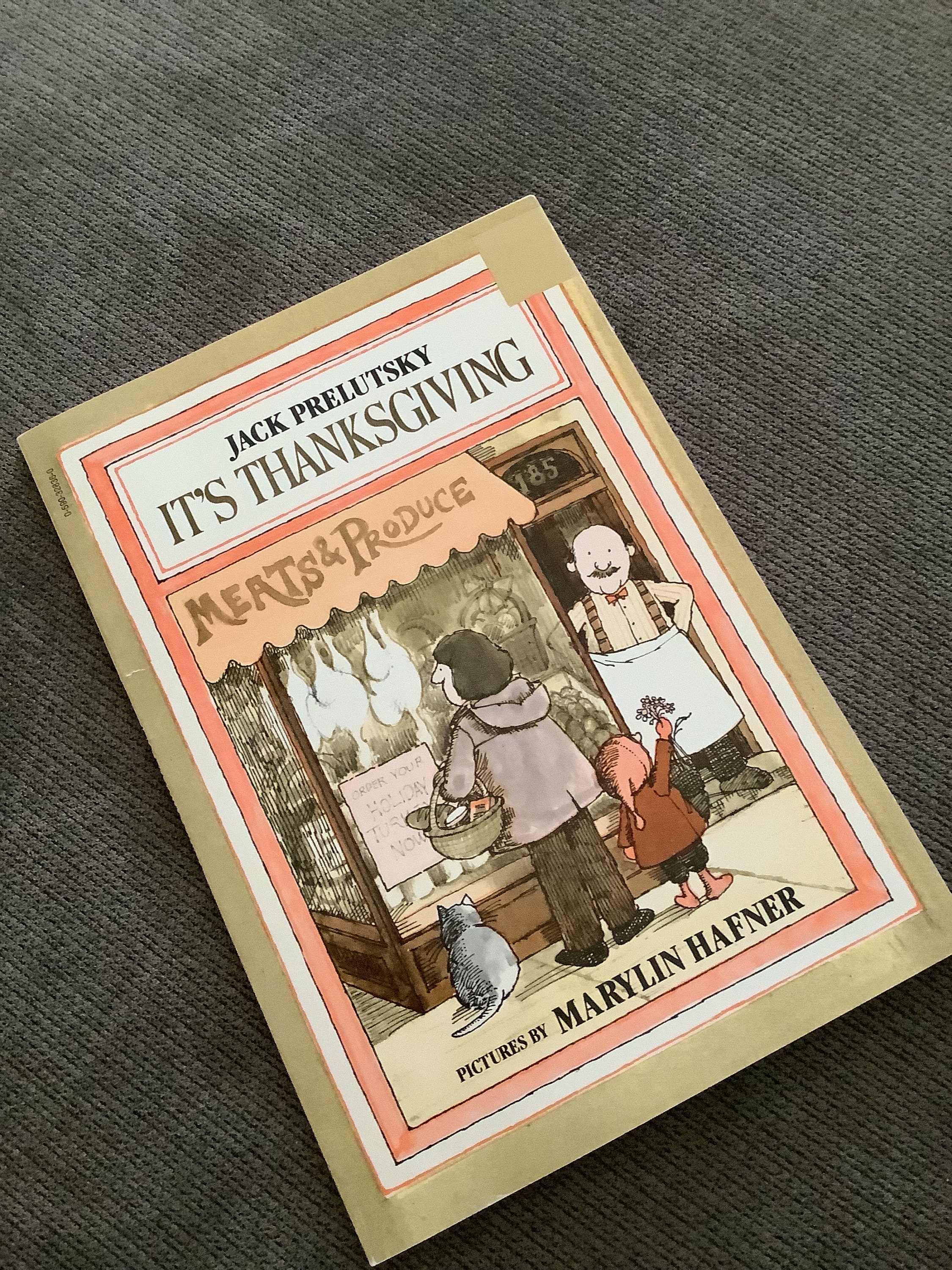 vintage thanksgiving book,it's thanksgiving, jack prelutsky - etsy