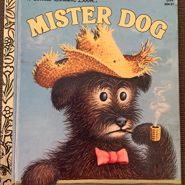 Vintage Mister Dog Golden Book - Garth Williams Illustrations, 1980s Craft Graphics, Upcycling Art Project, Collector's Gift