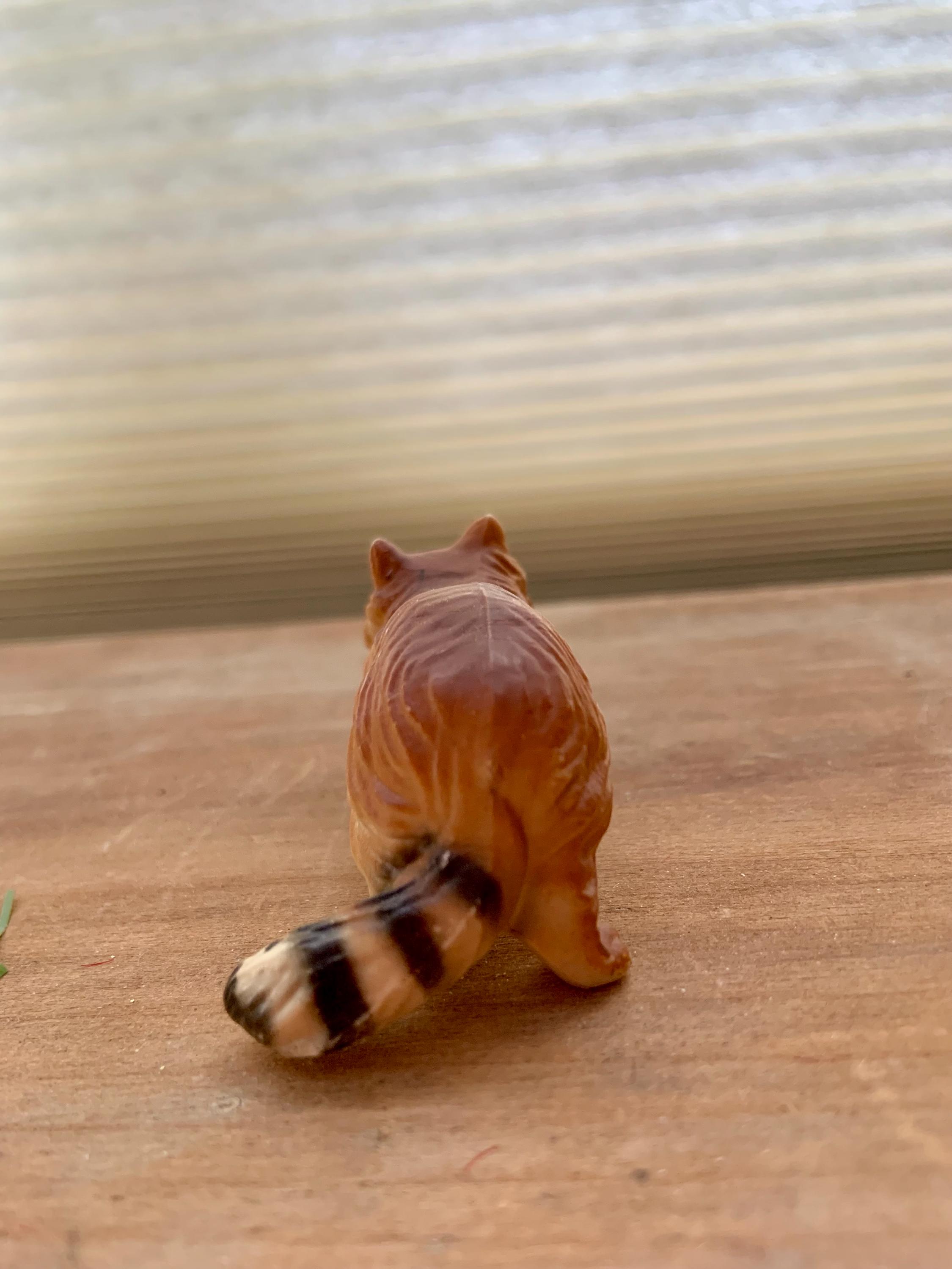 Vintage Miniature Raccoon Figurine Hard Plastic Woodland Animal Toy ...