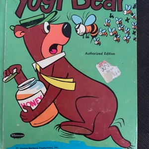 Classic The Flintstones and Yogi Bear Comic, 1960s Animated Series Collectible, Vintage Comic Books, Retro Birthday Gift
