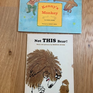 Vintage Children&#39;s Books, Kenny&#39;s Monkey, 1963, Not This Bear! 1967, Scholastic, Gift for Kids, Homeschool Resource
