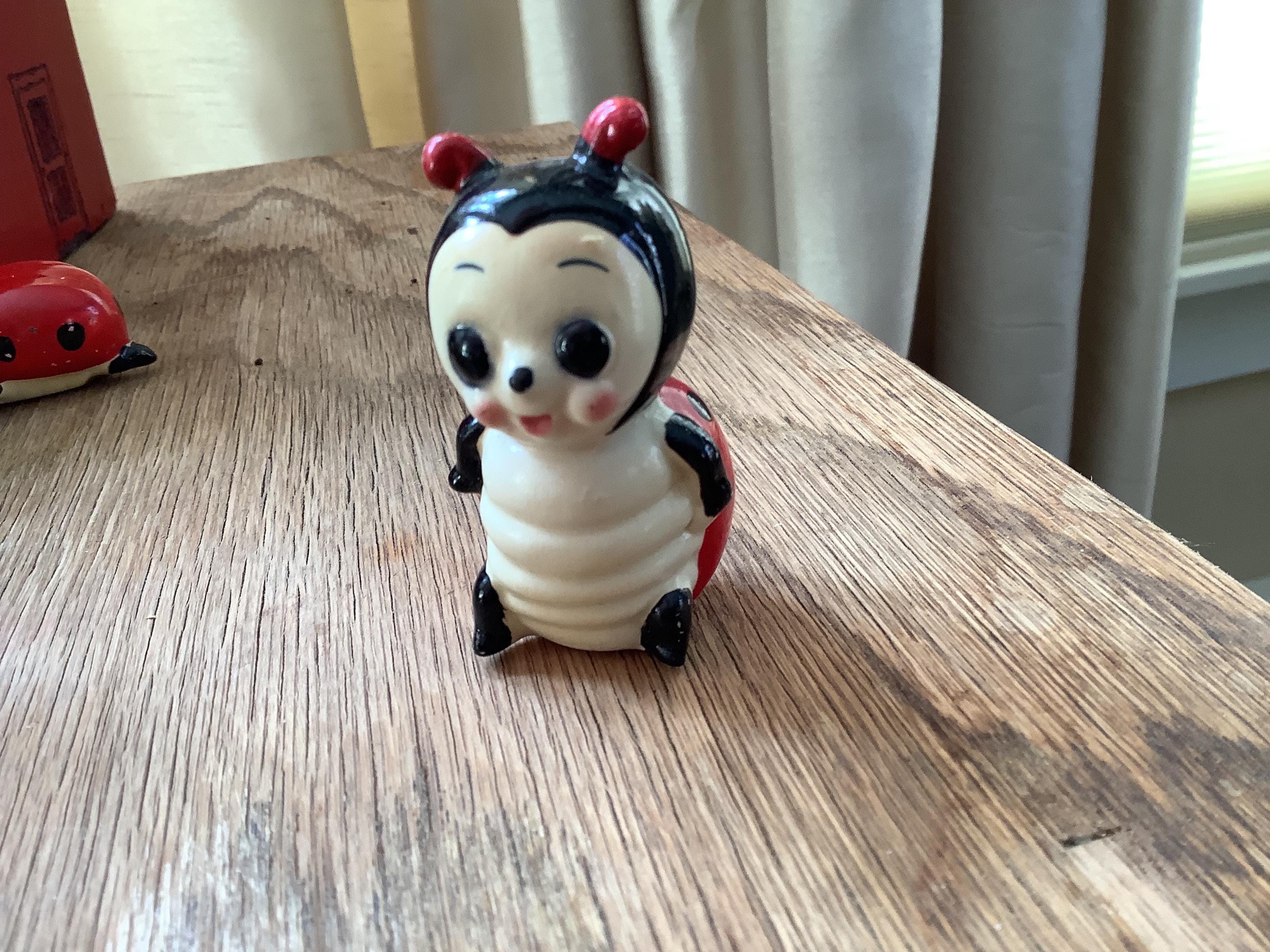 Vintage Josef Originals Ladybug and Bee Figurines 1960s