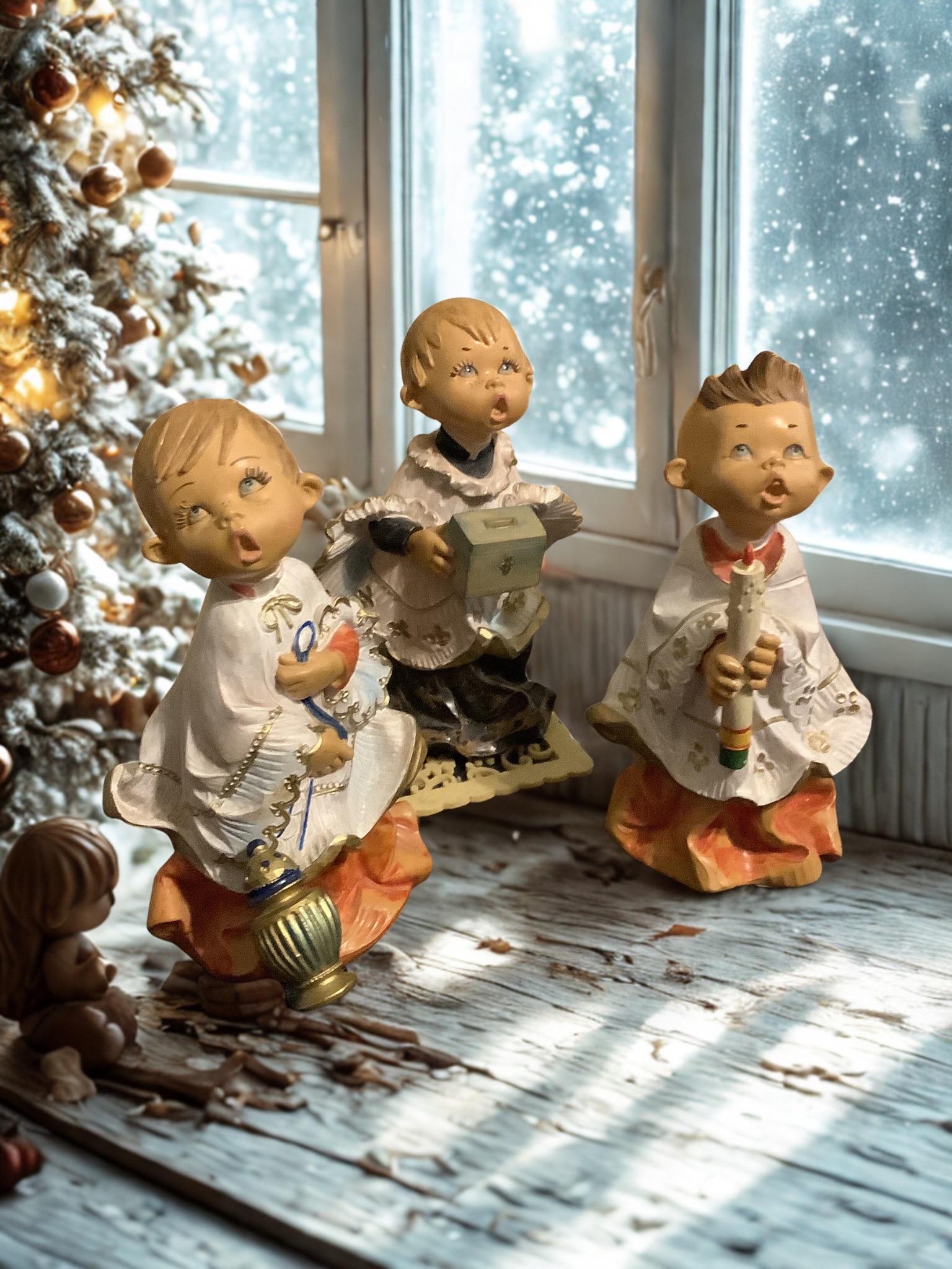 Vintage 1986 Fontanini Simonetti Altar Boys Set | Hand Painted