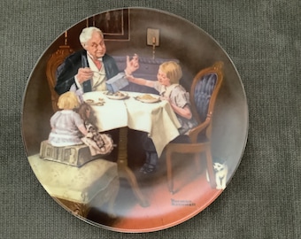 Vintage Norman Rockwell The Gourmet Plate 1981 Knowles Fine China Americana Wall Décor