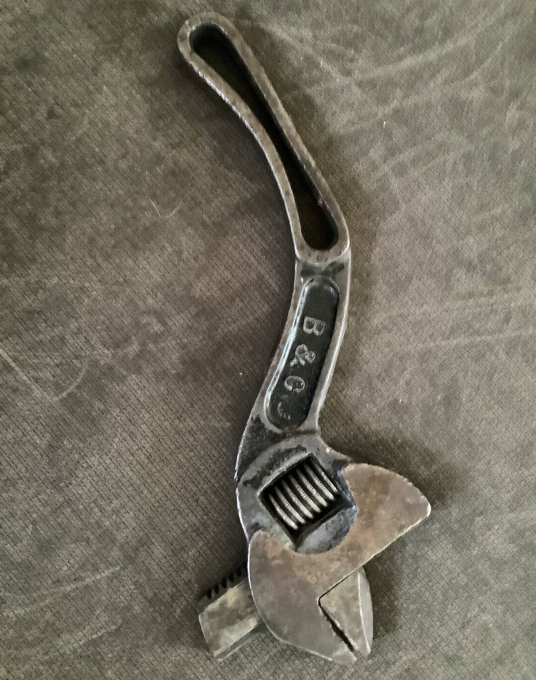 Vintage B&C 10 in Adjustable Wrench, Bemis and Call Collectible Tool