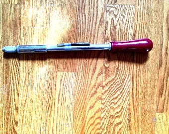 Vintage Stanley Yankee 131A Spiral Ratchet Screwdriver Push Drill Wood Handle Hand Tool USA 17” Yankee Driver Collectible